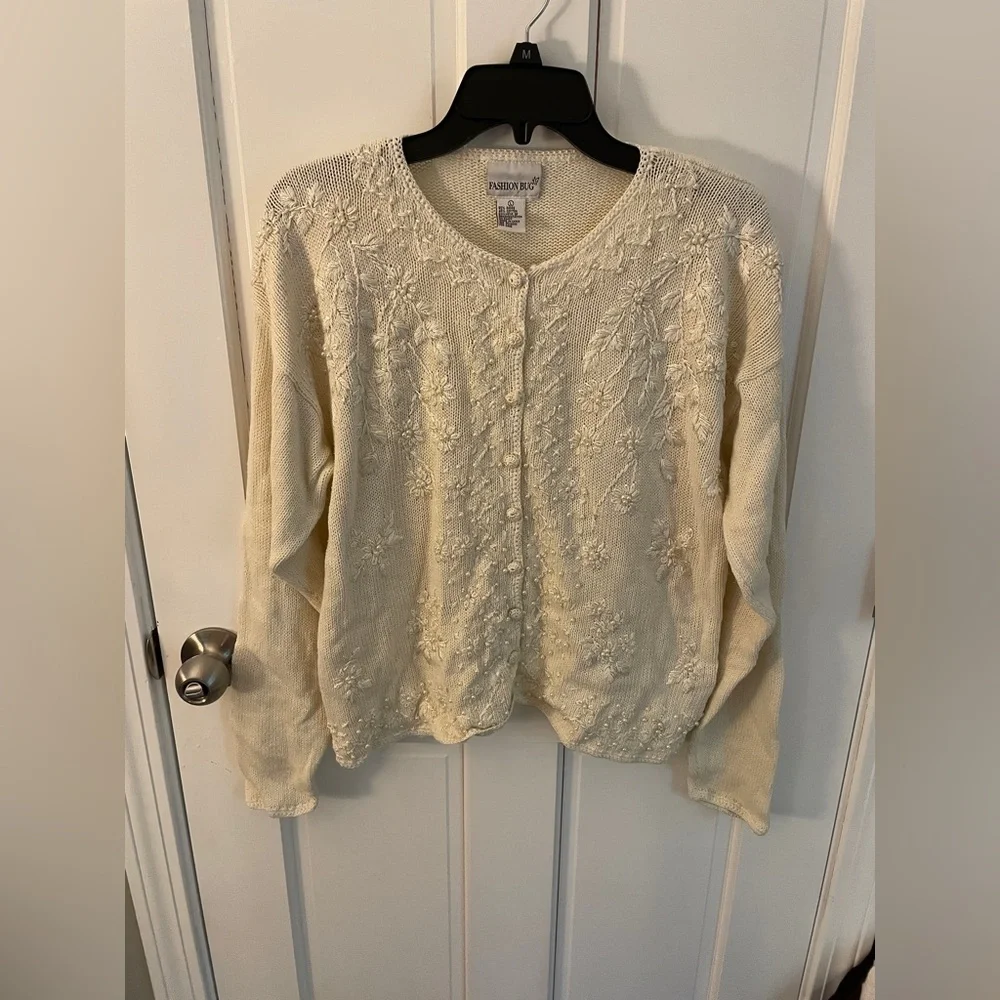 Vintage Fashion Bug Beaded Cardigan - Picture 2 of 6